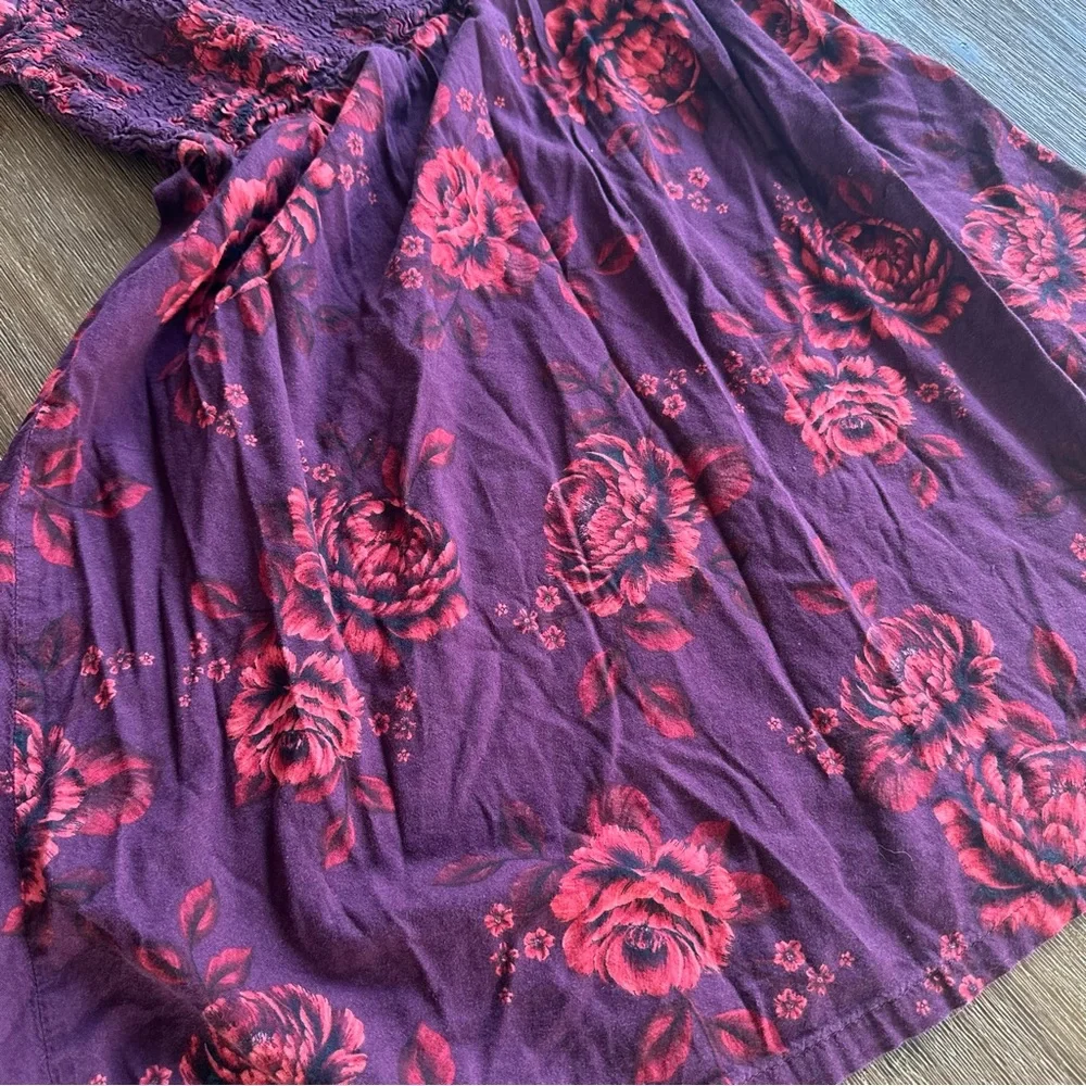 3/27$ Old Navy Kids Burgundy Floral Dress size XL (14-16) - Picture 4 of 5